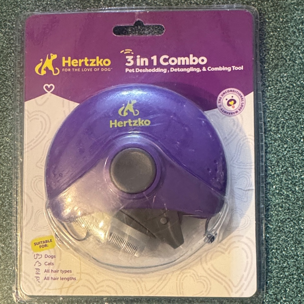 Purple 3 in 1 Cat Grooming Tool